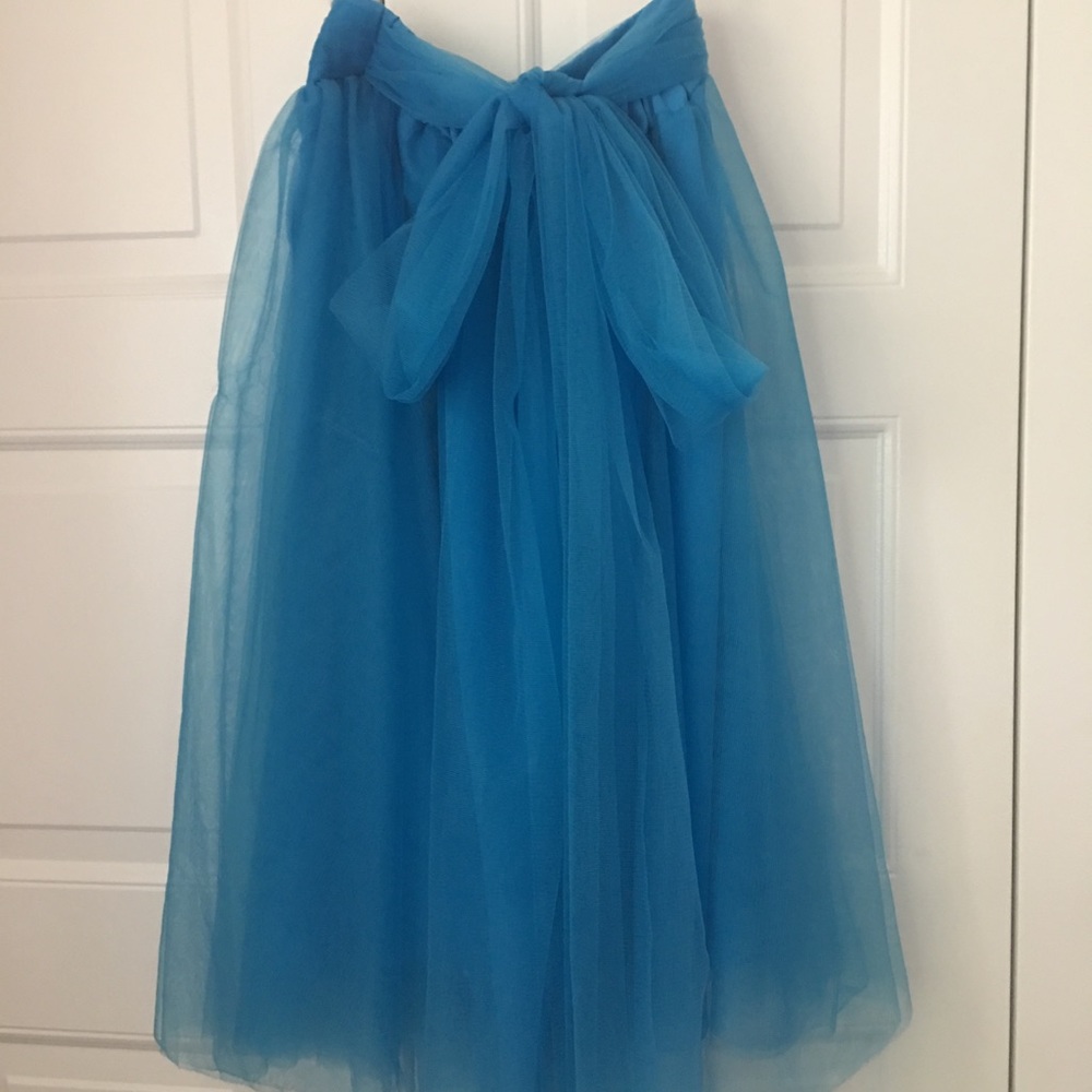 Blue knee length skirt